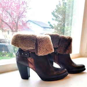 UGG Leather Fur Ankle Boots